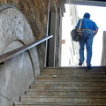 Tony climbing the steps to the Promenade Plantee